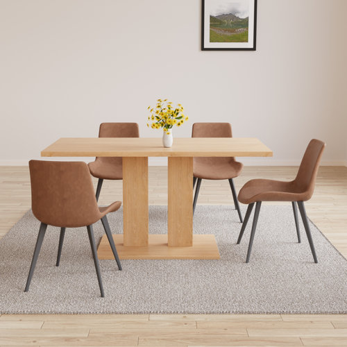 Latitude Run® Louisette 46'' Modern Dining Kitchen Table with and 4 ...